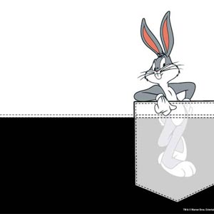 Looney Tunes Bugs Bunny Black White Universal Laptop 12in (9.8 x 6.8in) Skin