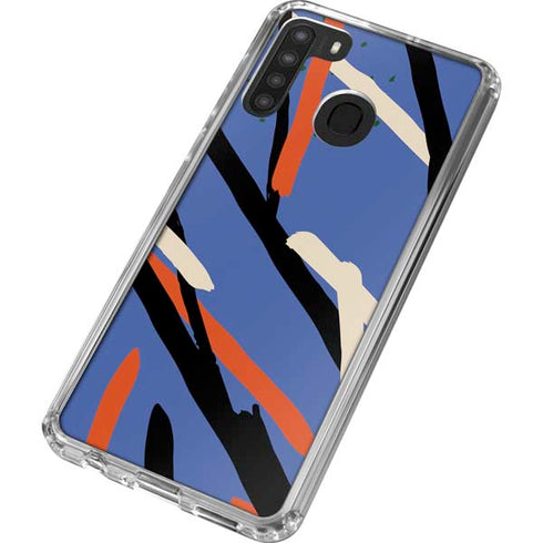 Abstract Lines Galaxy A21 Clear Case