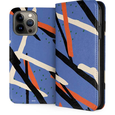 Abstract Lines iPhone 14 Pro Max Folio Case