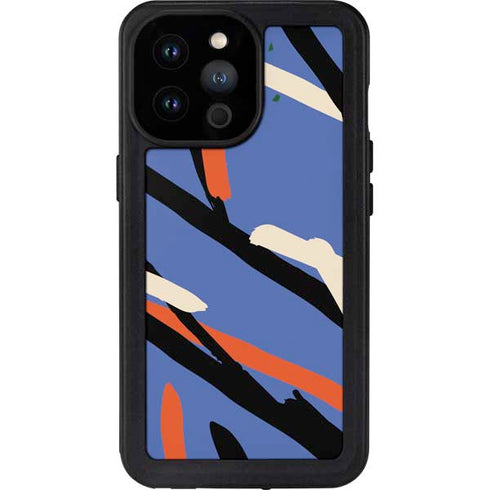Abstract Lines iPhone 14 Pro Max Waterproof Case