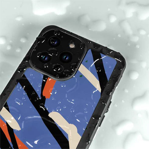 Abstract Lines iPhone 14 Pro Max Waterproof Case