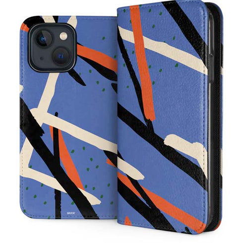 Abstract Lines iPhone 15 Plus Folio Case