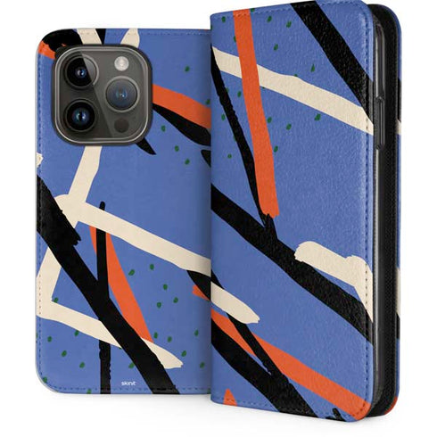 Abstract Lines iPhone 15 Pro Folio Case