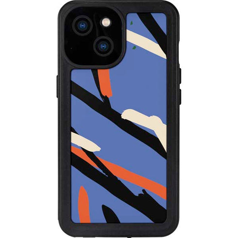 Abstract Lines iPhone 15 Waterproof Case