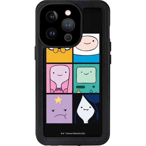 Adult Swim Adventure Time Character Tiles iPhone 14 Pro Waterproof Case