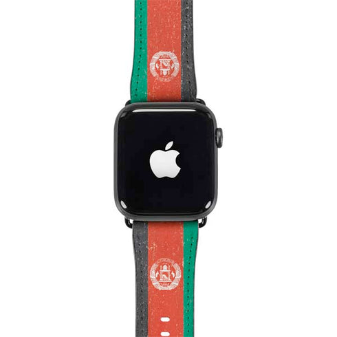 Afghanistan Flag Distressed Apple Watch Band 42-44mm