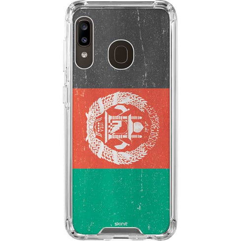 Afghanistan Flag Distressed Galaxy A30 Clear Case