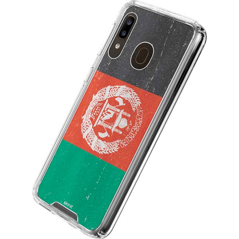 Afghanistan Flag Distressed Galaxy A30 Clear Case