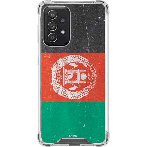 Afghanistan Flag Distressed Galaxy A52 5G Clear Case