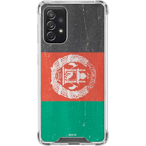 Afghanistan Flag Distressed Galaxy A72 5G Clear Case