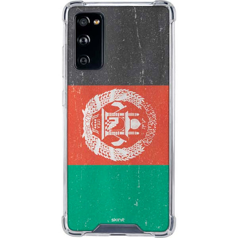 Afghanistan Flag Distressed Galaxy S20 FE Clear Case
