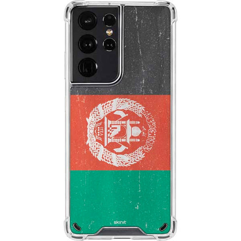 Afghanistan Flag Distressed Galaxy S21 Ultra 5G Clear Case