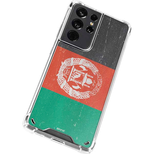 Afghanistan Flag Distressed Galaxy S21 Ultra 5G Clear Case