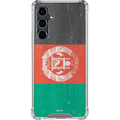 Afghanistan Flag Distressed Galaxy S23 FE Clear Case