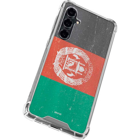 Afghanistan Flag Distressed Galaxy S23 FE Clear Case