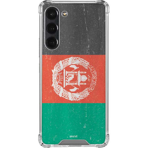 Afghanistan Flag Distressed Galaxy S23 Plus Clear Case