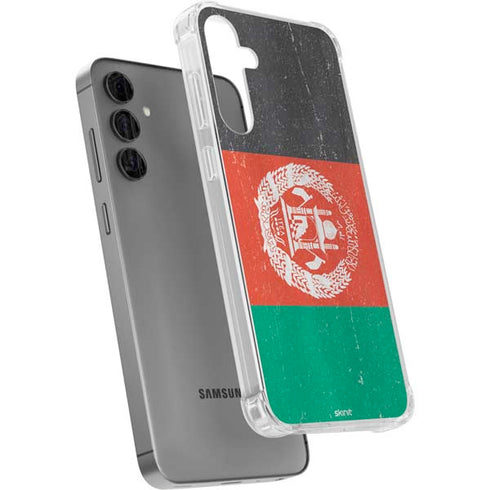Afghanistan Flag Distressed Galaxy S24 Plus Clear Case