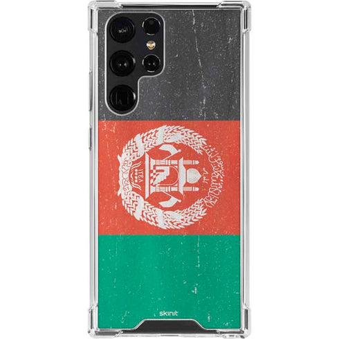 Afghanistan Flag Distressed Galaxy S24 Ultra Clear Case