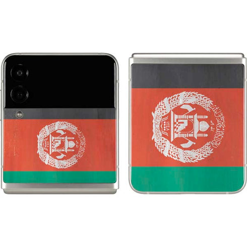 Afghanistan Flag Distressed Galaxy Z Flip3 5G Skin