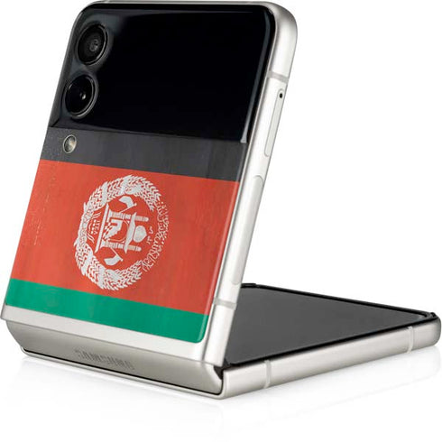 Afghanistan Flag Distressed Galaxy Z Flip3 5G Skin