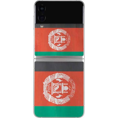 Afghanistan Flag Distressed Galaxy Z Flip4 5G Skin