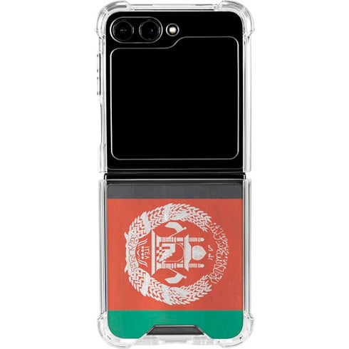 Afghanistan Flag Distressed Galaxy Z Flip5 5G Clear Case