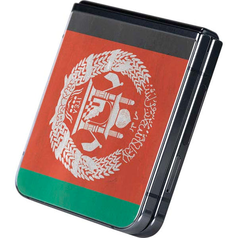 Afghanistan Flag Distressed Galaxy Z Flip5 5G Skin