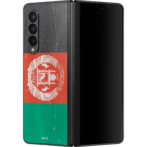 Afghanistan Flag Distressed Galaxy Z Fold3 5G Skin