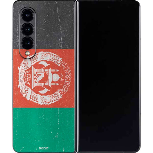 Afghanistan Flag Distressed Galaxy Z Fold4 5G Skin