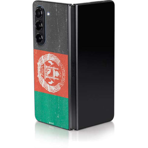 Afghanistan Flag Distressed Galaxy Z Fold5 5G Skin