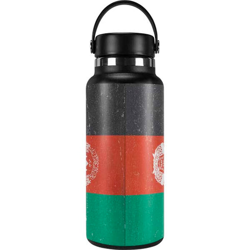 Afghanistan Flag Distressed Hydro Flask 32oz Wide Mouth Skin