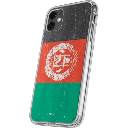 Afghanistan Flag Distressed iPhone 11 Clear Case