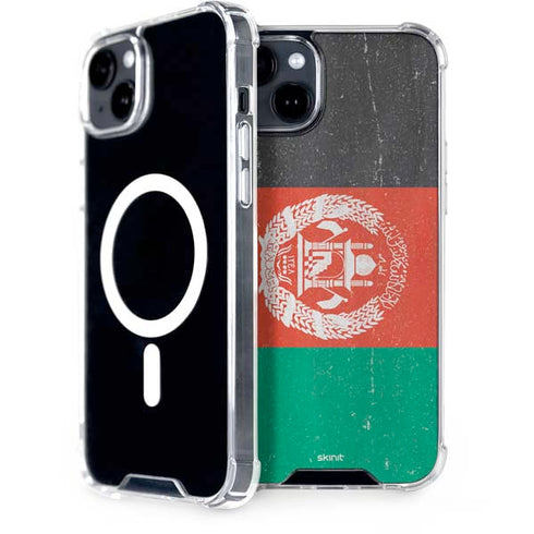 Afghanistan Flag Distressed iPhone 15 Plus MagSafe Case