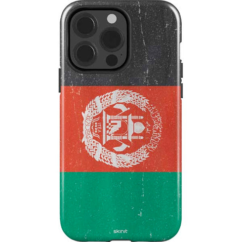 Afghanistan Flag Distressed iPhone 14 Pro Impact Case