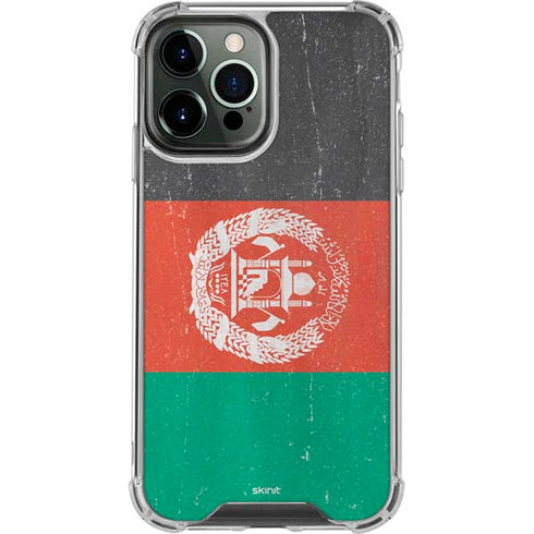 Afghanistan Flag Distressed iPhone 14 Pro Max Clear Case