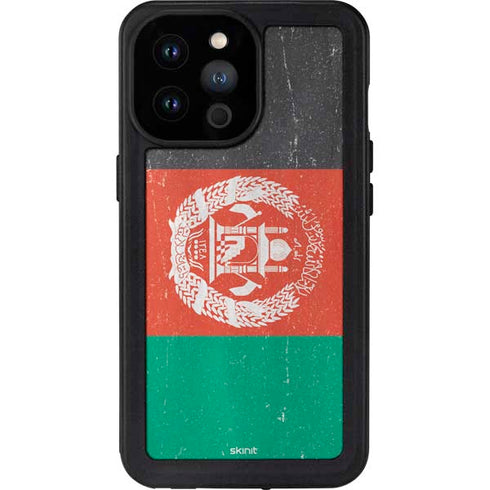 Afghanistan Flag Distressed iPhone 14 Pro Max Waterproof Case