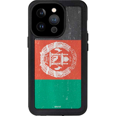 Afghanistan Flag Distressed iPhone 14 Pro Waterproof Case