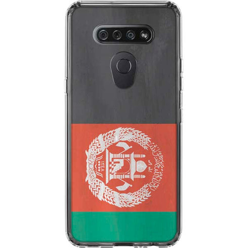 Afghanistan Flag Distressed LG K51/Q51 Clear Case