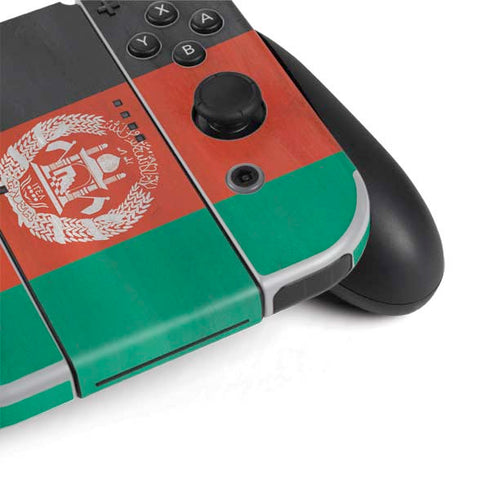 Afghanistan Flag Distressed Nintendo Switch OLED (2021) Skin