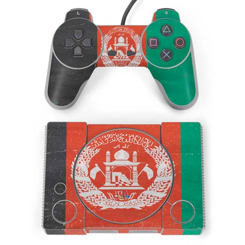 Afghanistan Flag Distressed PlayStation Classic Bundle Skin