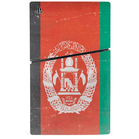Afghanistan Flag Distressed PS5 Slim Disk Console Skin