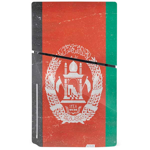 Afghanistan Flag Distressed PS5 Slim Disk Console Skin