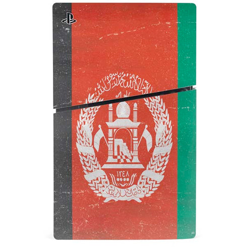 Afghanistan Flag Distressed PS5 Slim Digital Edition Bundle Skin