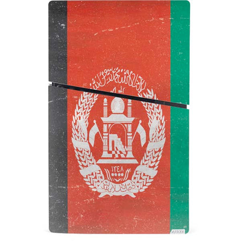 Afghanistan Flag Distressed PS5 Slim Digital Edition Bundle Skin