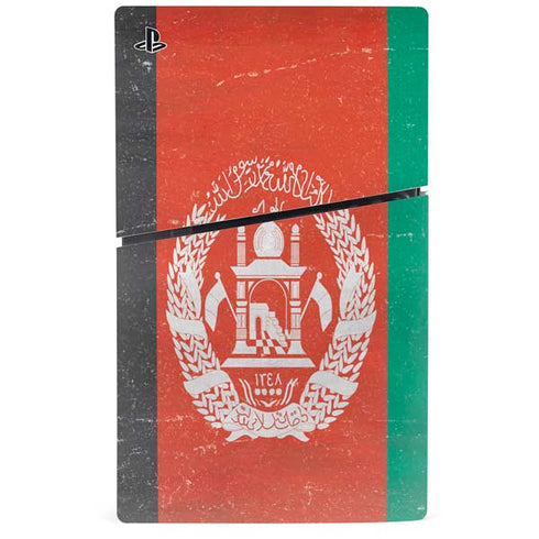 Afghanistan Flag Distressed PS5 Slim Digital Edition Console Skin