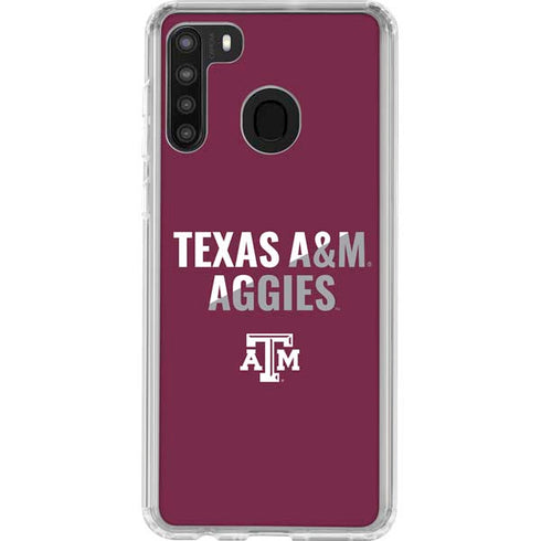 Texas A&M University Aggies Galaxy A21 Clear Case