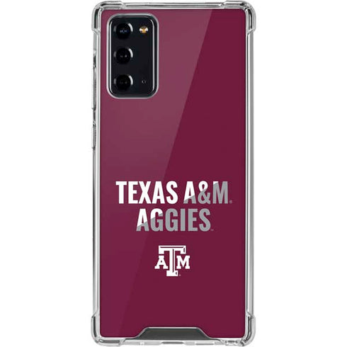 Texas A&M University Aggies Galaxy Note20 5G Clear Case