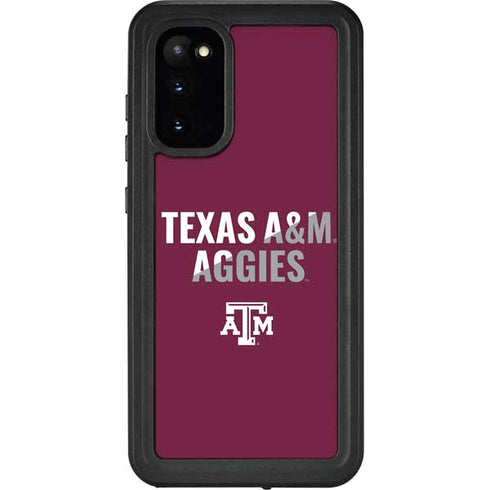Texas A&M University Aggies Galaxy S20 Waterproof Case