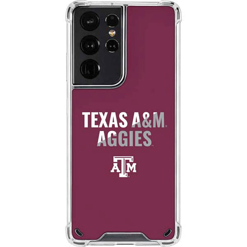 Texas A&M University Aggies Galaxy S21 Ultra 5G Clear Case