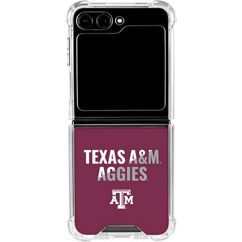 Texas A&M University Aggies Galaxy Z Flip5 5G Clear Case